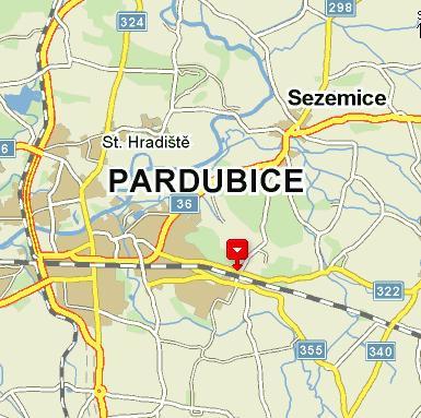 Mapa AZ GARDEN Pardubice
